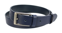Pasek Męski Skórzany PAS-MAX (PL) Skóra Licowa EXTRA 35 mm GRANATOWY Klamra Tradycyjna k82 NADWYMIAR XXL