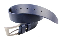 Pasek Męski Skórzany PAS-MAX (PL) Skóra Licowa EXTRA 35 mm GRANATOWY Klamra Tradycyjna k82 NADWYMIAR XXL