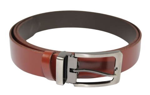 Pasek Skórzany ARUCCE (PL) Skóra Licowa EXTRA 35 mm KASZTANOWY Gładki Klamra Nowoczesna