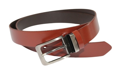 Pasek Skórzany ARUCCE (PL) Skóra Licowa EXTRA 35 mm KASZTANOWY Gładki Klamra Nowoczesna