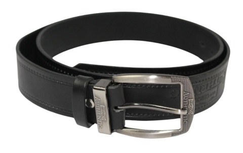 Pasek Skórzany CezMar (PL) Tłoczony Napis "CITY CISCO AUTHENTIC" Skóra Licowa EXTRA 40 mm Czarny