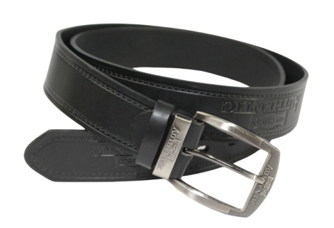 Pasek Skórzany CezMar (PL) Tłoczony Napis "CITY CISCO AUTHENTIC" Skóra Licowa EXTRA 40 mm Czarny