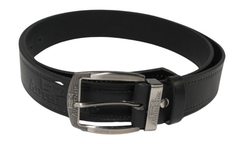 Pasek Skórzany CezMar (PL) Tłoczony Napis "CITY CISCO AUTHENTIC" Skóra Licowa EXTRA 40 mm Czarny