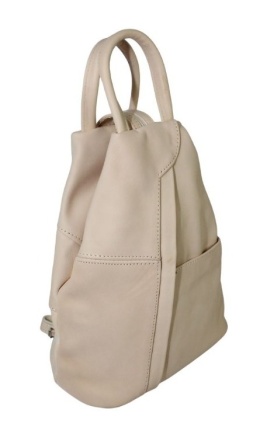 Plecak Skórzany PolskaGalanteria (PL) JOANNA Skóra Naturalna Licowa  BARDZO JASNY BRZOSKWINIOWY 