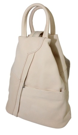 Plecak Skórzany PolskaGalanteria (PL) JOANNA Skóra Naturalna Licowa  BARDZO JASNY BRZOSKWINIOWY 