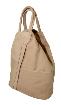 Plecak Skórzany PolskaGalanteria (PL) JOANNA Skóra Naturalna Licowa  JASNY BRZOSKWINIOWY 