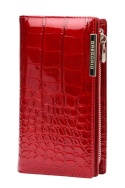 Portfel Damski Skórzany GREGORIO Lakierowany Długi Z Suwakiem Na Zewnątrz BC-124 CZERWONY 19,5 x 10 x 3,5 [cm]