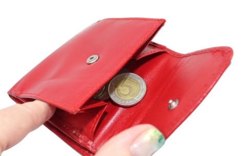 Portfelik Uniwersalny Mała Sakieweczka Skórzana Peterson MARS II Skóra Naturalna RFID RD-N08G CZERWONY 8,5 x 9 x 2 [cm]