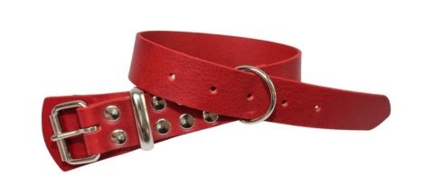 Solidna Obroża Dla Psa Czerwona Skóra Naturalna 35 mm 56/65 [cm] WIREX (PL)