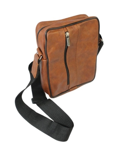 Torba męska skórzana GRETOS MAROUS (PL) BRĄZOWA Pionowa 25 x 17 x 6 [cm]