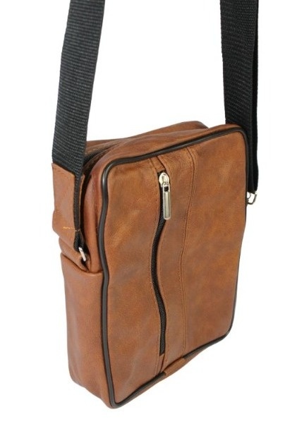 Torba męska skórzana GRETOS MAROUS (PL) BRĄZOWA Pionowa 25 x 17 x 6 [cm]