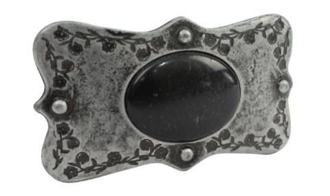 Klamra Bezniklowa Do Paska Sprzączka Pełna Blaszka Z Bolczykiem 40 mm Metalowa Solidna KBOL40/95 "BLACK VINTAGE"