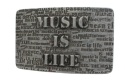 Klamra Bezniklowa Do Paska Sprzączka Pełna Blaszka Z Bolczykiem 40 mm Metalowa Solidna KBOL40/97 "MUSIC IS LIFE"