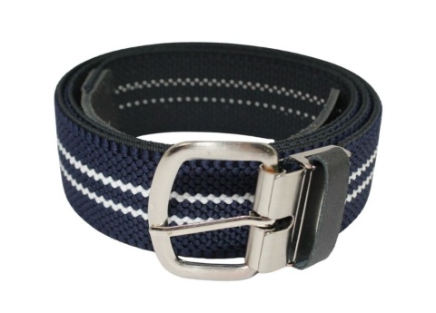 Pasek Gumowa Plecionka Polska Galanteria (PL)Super Rozciągliwy 40 mm Klamra Tradycyjna Szeroki Zakres Zapinania GRANAT Z BIAŁYM