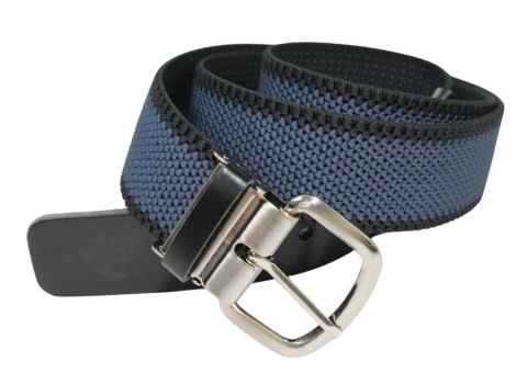 Pasek Gumowa Plecionka Polska Galanteria (PL)Super Rozciągliwy 40 mm Klamra Tradycyjna Szeroki Zakres Zapinania GRANAT Z CZARNYM