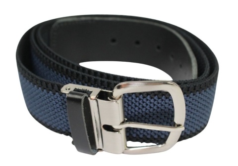 Pasek Gumowa Plecionka Polska Galanteria (PL)Super Rozciągliwy 40 mm Klamra Tradycyjna Szeroki Zakres Zapinania GRANAT Z CZARNYM