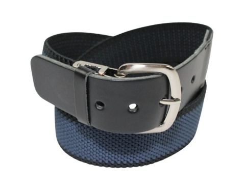 Pasek Gumowa Plecionka Polska Galanteria (PL)Super Rozciągliwy 40 mm Klamra Tradycyjna Szeroki Zakres Zapinania GRANAT Z CZARNYM