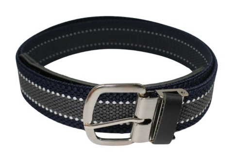 Pasek Gumowa Plecionka Polska Galanteria (PL) Super Rozciągliwy 40 mm Klamra Tradycyjna Szeroki Zakres Zapinania SZARY/GRANAT