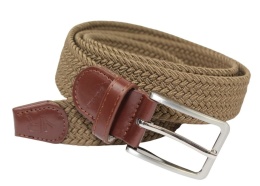 Pasek Gumowa Plecionka Rovicky (PL) Super Rozciągliwy 35 mm Klamra Tradycyjna Antyalergiczna Szeroki Zakres Zapinania BRĄZOWY