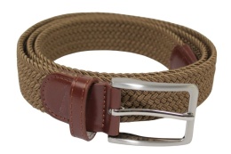 Pasek Gumowa Plecionka Rovicky (PL) Super Rozciągliwy 35 mm Klamra Tradycyjna Antyalergiczna Szeroki Zakres Zapinania BRĄZOWY