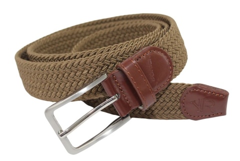 Pasek Gumowa Plecionka Rovicky (PL) Super Rozciągliwy 35 mm Klamra Tradycyjna Antyalergiczna Szeroki Zakres Zapinania BRĄZOWY