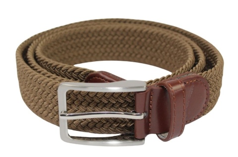 Pasek Gumowa Plecionka Rovicky (PL) Super Rozciągliwy 35 mm Klamra Tradycyjna Antyalergiczna Szeroki Zakres Zapinania BRĄZOWY