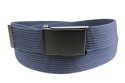 Pasek Parciany Polska Galanteria (PL) Bawełniany PARCIAK 40 mm Z CZARNĄ Bezniklową Klamrą Zatrzaskową Granatowy Szeroki