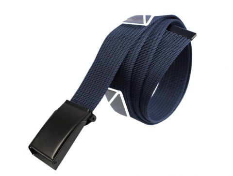Pasek Parciany Polska Galanteria (PL) Bawełniany PARCIAK 40 mm Z CZARNĄ Bezniklową Klamrą Zatrzaskową Granatowy Szeroki