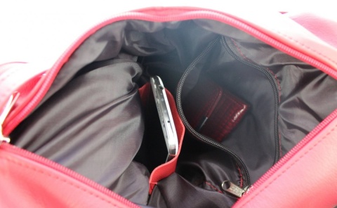 Plecak Skórzany PolskaGalanteria (PL) JOANNA Skóra Naturalna Licowa JASNY CZERWONY