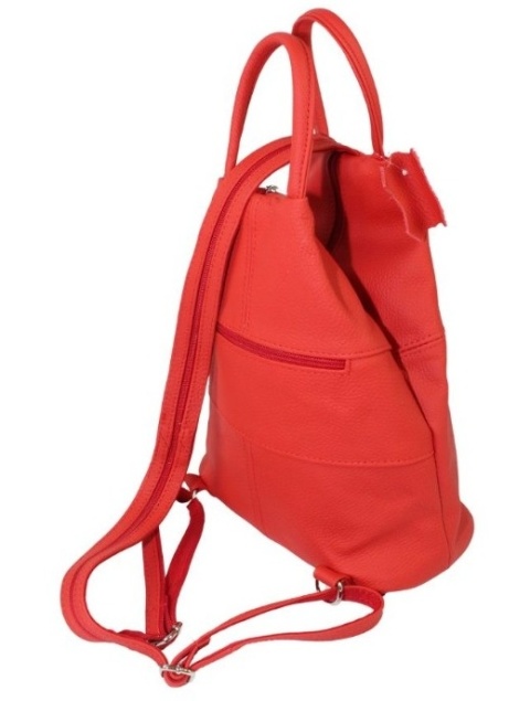 Plecak Skórzany PolskaGalanteria (PL) JOANNA Skóra Naturalna Licowa JASNY CZERWONY