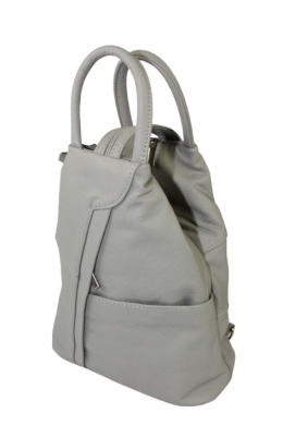 Plecak Skórzany PolskaGalanteria (PL) JOANNA Skóra Naturalna Licowa JASNY POPIELATY