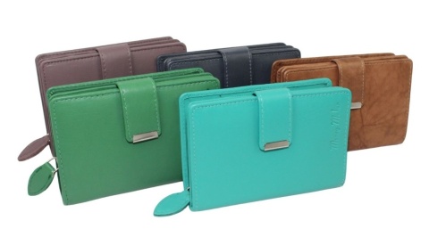 Portfel Damski Skórzany MONEY MAKER Skóra Licowa 13 cm Z Suwakiem Na Zewnątrz MM509B