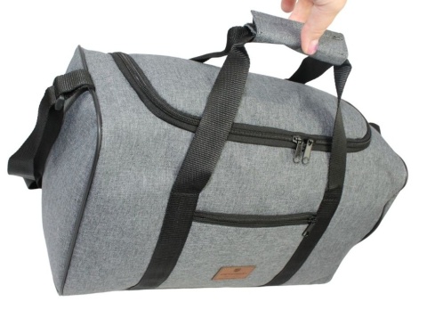 Solidna Mała Torba Podróżna Na Siłownie PETERSON TBP-6 SZARA 40 x 24 x 21 [cm]