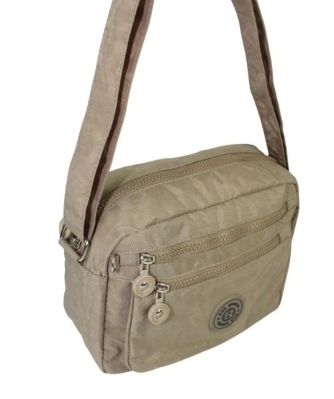 Stylowa Lekka Materiałowa Torba Kresz Wodoodporna Pozioma Średnia Na Ramię Bag Street NR 2245 BEŻOWA 28 x 19 x 12 [cm]