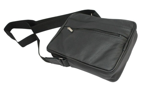 Torba męska skórzana GRETOS MAROUS (PL) CZARNA Pionowa 23 x 17 x 6 [cm]