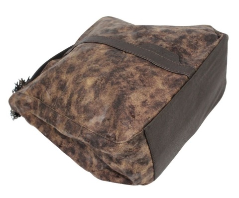 Torebka Jennifer Jones Shopper Bag Skóra Włoska JJ3439 BRĄZOWA TEKSTURA 40 x 35 x 18 [cm] 