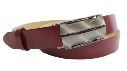 Wizytowy Pasek Skórzany 35 mm PAS-MAX (PL) Pełna Klamra AUTOMAT/SAMOZACISK Garnitur CZEREŚNIOWY K61 ASZ35/KASZ85 XXL NADWYMIAR