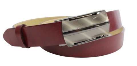 Wizytowy Pasek Skórzany 35 mm PAS-MAX (PL) Pełna Klamra AUTOMAT/SAMOZACISK Garnitur CZEREŚNIOWY K61 ASZ35/KASZ85