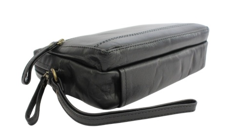 Ekskluzywna Saszetka Premium Męska Skórzana El Forrest MB09 61 Skóra Naturalna Bydlęca CZARNA 23 x 16 x 8 [cm]