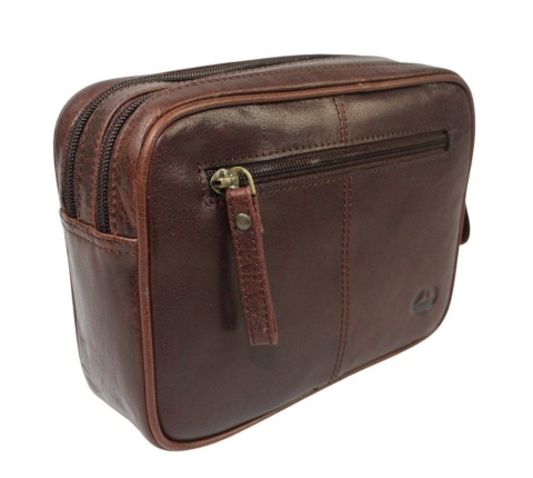 Ekskluzywna Saszetka Premium Męska Skórzana El Forrest MB13 22 Skóra Naturalna Bydlęca CZEKOLADOWA 21 x 15 x 6 [cm]