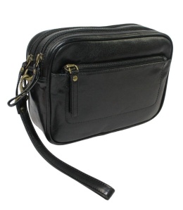 Ekskluzywna Saszetka Premium Męska Skórzana El Forrest MB13 61 Skóra Naturalna Bydlęca CZARNA 21 x 15 x 6 [cm]