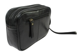 Ekskluzywna Saszetka Premium Męska Skórzana El Forrest MB13 61 Skóra Naturalna Bydlęca CZARNA 21 x 15 x 6 [cm]