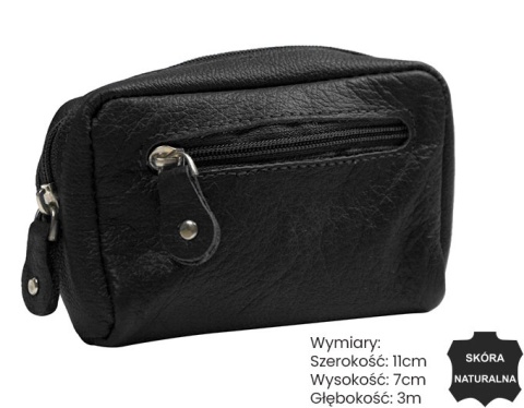 Etui Na Klucze Polska Galanteria (PL) Skóra Naturalna Kluczówka Na Dwa Komplety Kluczy KC-03 11 x 7 x 3 [cm] 
