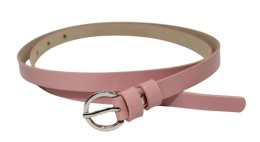 Pasek Damski Skórzany Gładki GRETOS (PL) 15 mm CIEMNY RÓŻOWY LAKIEROWANY