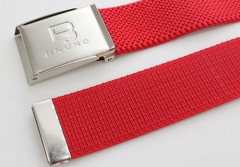 Pasek Gumowa Plecionka Polska Galanteria (PL) Super Rozciągliwy 40 mm Klamra Zatrzaskowa Szeroki Zakres Zapinania CZERWONY