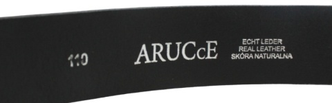 Pasek Męski Skórzany Arucce (PL) Skóra Licowa EXTRA 35 mm CZARNY Gładki Klamra Samozaciskowa CZARNA 8