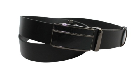 Pasek Męski Skórzany Arucce (PL) Skóra Licowa EXTRA 35 mm CZARNY Gładki Klamra Samozaciskowa CZARNA 8