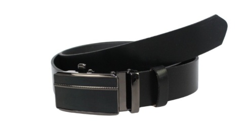 Pasek Męski Skórzany Arucce (PL) Skóra Licowa EXTRA 35 mm CZARNY Gładki Klamra Samozaciskowa CZARNA 8