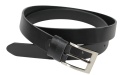 Pasek Męski Skórzany PAS-MAX (PL) GŁADKI Skóra Licowa EXTRA 30 mm CZARNY CLASSIC