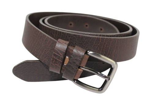 Pasek Męski Skórzany PAS-MAX (PL) "KORNIK" CZEKOLADOWY Skóra Licowa EXTRA 30 mm